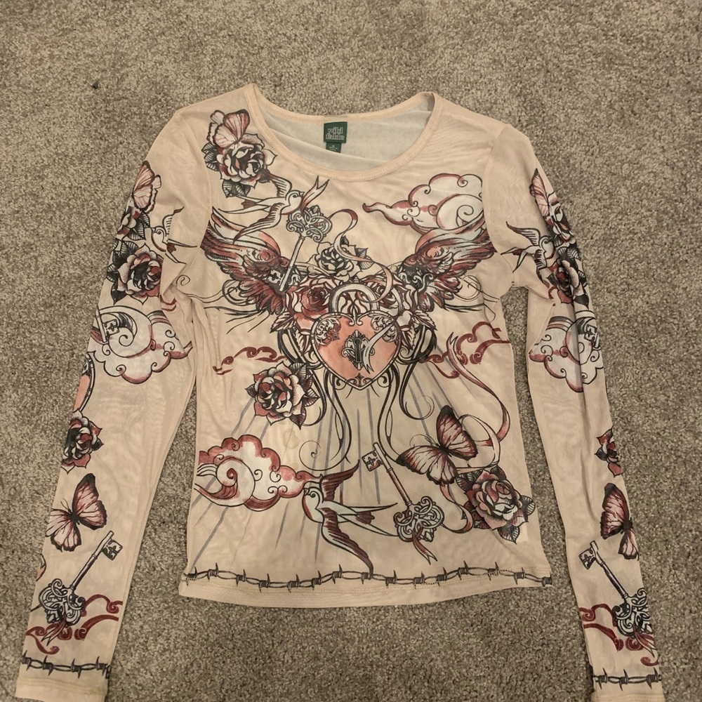 printed long sleeve shirt